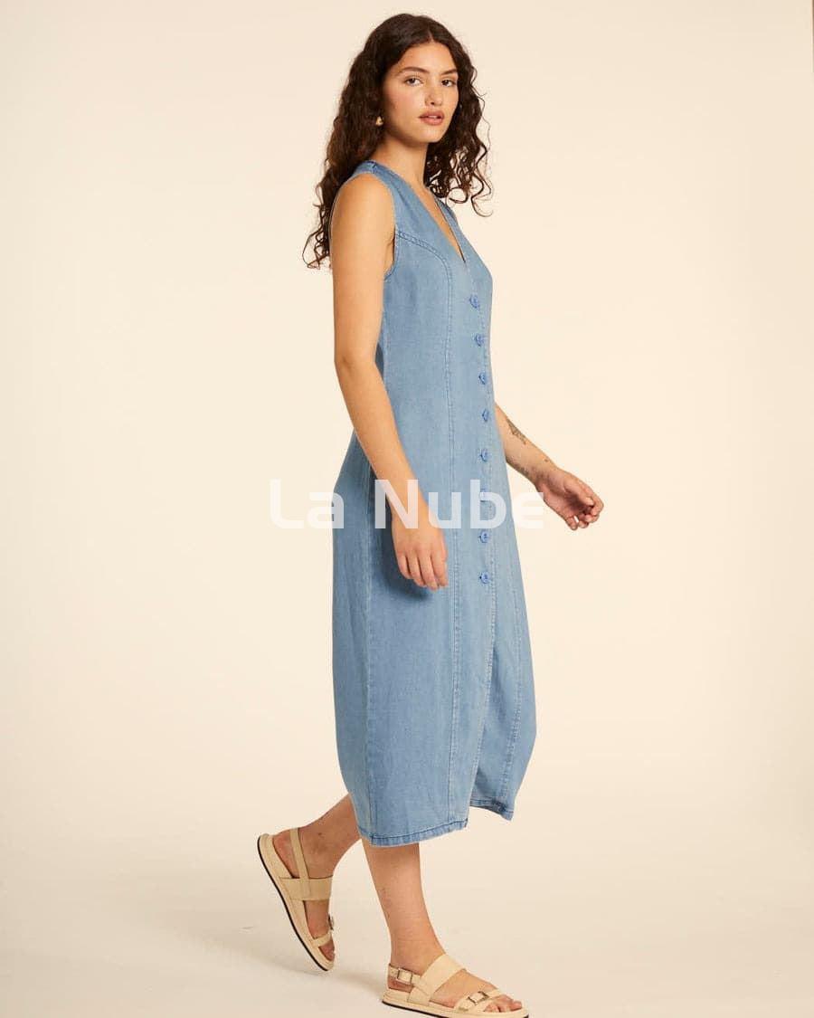 Vestido midi abotonado denim - Imagen 2